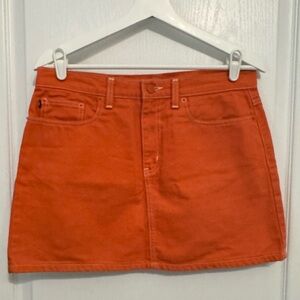 Ralph Lauren Polo Jeans Company womens denim mini skirt 8 orange vintage 90s Y2K